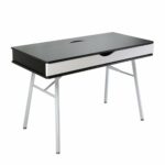ΓΡΑΦΕΙΟ Η/Υ Μέταλλο Βαφή Άσπρο, Melamine Wenge - Image 2