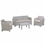 SAVANNA Set Σαλόνι Κήπου Βεράντας  K/D, PP-UV Sand Grey Μαξιλάρια Μπεζ - Image 2