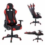 BF8050 Gaming Πολυθρόνα Γραφείου, Ανάκλιση Πλάτης έως 90°, Pu Μαύρο - Κόκκινο - Image 2