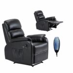 COMFORT Massage Πολυθρόνα Relax, Σαλονιού - Καθιστικού, PU Μαύρο - Image 2