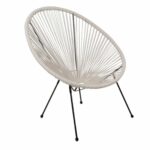 ACAPULCO Πολυθρόνα Μέταλλο Βαφή Μαύρο, Rattan Άσπρο - Image 2