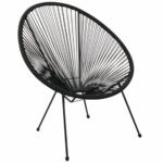 ACAPULCO Πολυθρόνα Μέταλλο Βαφή Μαύρο, Plastic Rattan Μαύρο - Image 2