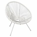 ACAPULCO Πολυθρόνα Μέταλλο Βαφή Άσπρο, Rattan Άσπρο - Image 2