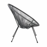 ACAPULCO Πολυθρόνα Μέταλλο Βαφή Μαύρο, Rattan Γκρι - Image 4