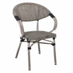 COSTA Πολυθρόνα Dining Αλουμινίου, Απόχρωση Antique Grey - Textilene Μπεζ - Image 2