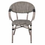 COSTA Πολυθρόνα Dining Αλουμινίου, Απόχρωση Antique Grey - Textilene Μπεζ - Image 3