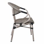 COSTA Πολυθρόνα Dining Αλουμινίου, Απόχρωση Antique Grey - Textilene Μπεζ - Image 4
