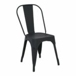 RELIX Καρέκλα Στοιβαζόμενη, Μέταλλο Βαφή Μαύρο Extra Matte - Image 2