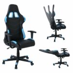 BF9150 Gaming Πολυθρόνα Γραφείου, Ανάκλιση Πλάτης έως 90°, Pu Μαύρο - Μπλε - Image 2