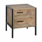 PALLET-W Κομοδίνο με 2 Συρτάρια Μέταλλο Βαφή Μαύρο - Antique Oak - Image 2