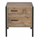 PALLET-W Κομοδίνο με 2 Συρτάρια Μέταλλο Βαφή Μαύρο - Antique Oak - Image 3