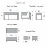 CALIFORNIA Σαλόνι - Τραπεζαρία Τραπέζι+3Θέσιος+2 Πολυθρόνες+ 2 Σκαμπό Μέταλλο - Wicker Γκρι - Image 3