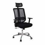 BF9500 Πολυθρόνα Γραφείου Διευθυντή Mesh Μαύρο, Μπράτσα up-down - Image 2