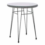 SALSA Τραπέζι H.70cm Μέταλλο Βαφή Μαύρο, Wicker Γκρι - Image 2