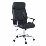 BF5700 Πολυθρόνα Διευθυντή Μέταλλο Χρώμιο, Pu Μαύρο - Image 2