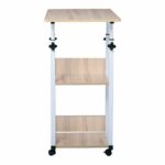 LIFT Βοηθητικό Τραπεζάκι Μέταλλο Βαφή Άσπρο, Melamine Απόχρωση Maple - Image 3