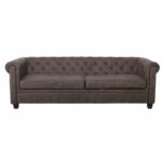 CHESTERFIELD Newport Kαναπές 3Θέσιος Σαλονιού - Καθιστικού, Ύφασμα Antique Look Καφέ - Image 2