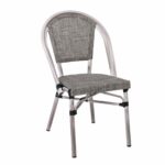COSTA Καρέκλα Dining Αλουμινίου, Απόχρωση Antique Grey -Textilene Μπεζ - Image 2