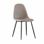 CELINA Καρέκλα Μέταλλο Βαφή Μαύρο, Pvc Cappuccino - Image 2