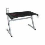 GAMING Γραφείο 120x60cm τ.Carbon Μέταλλο Βαφή Άσπρο - Image 4