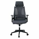 BF8750 Πολυθρόνα Γραφείου Διευθυντή, Mesh Γκρι, Ύφασμα Γκρι - Image 3