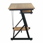 UNIT Γραφείο Η/Υ Μέταλλο Βαφή Μαύρο, Melamine Απόχρωση Sonoma - Image 3