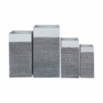 FLOWER POT-10 Set 4 τεμαχίων: 20x20x50 + 27x27x60 + 34x34x70 + 41x41x80 Απόχρωση Black Wash - Image 2