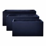 FLOWER POT-12 Set 3 τεμαχίων: 80x40x40cm + 100x45x45cm + + 122x55x55 Απόχρωση Dark Grey - Image 2
