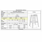 RELIX Σκαμπό Bar H.65cm, Στοιβαζόμενο, Μέταλλο Βαφή Μαύρο Extra Matte - Image 3