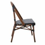 PARIS Καρέκλα Bistro Αλουμίνιο Καρυδί, Wicker Μαύρο - Άσπρο, Στοιβαζόμενη - Image 3