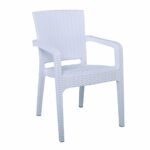LORA Πολυθρόνα Κήπου Στοιβαζόμενη, PP (Rattan Look) Απόχρωση Άσπρο - Image 2