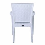 LORA Πολυθρόνα Κήπου Στοιβαζόμενη, PP (Rattan Look) Απόχρωση Άσπρο - Image 4