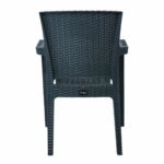 LORA Πολυθρόνα Κήπου Στοιβαζόμενη, PP (Rattan Look) Απόχρωση Ανθρακί - Image 4