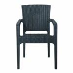 LORA Πολυθρόνα Κήπου Στοιβαζόμενη, PP (Rattan Look) Απόχρωση Ανθρακί - Image 5