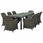 ESPERIA Set Τραπεζαρία Κήπου ALU,Wicker Grey Brown-Ανθρακί: Τραπέζι 230x100 + 8 Πολυθρόνες - Image 2
