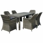 ESPERIA Set Τραπεζαρία Κήπου ALU,Wicker Grey Brown-Ανθρακί: Τραπέζι 180x90 + 6 Πολυθρόνες - Image 2