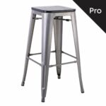 RELIX Wood Σκαμπό Bar-Pro, Απόχρωση Metal με Διακοσμητική Σκουριά, Απόχρωση Ξύλου Μαύρο - Image 2