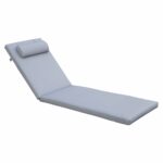 SUNLOUNGER Μαξιλάρι Ξαπλώστρας με Προσκέφαλο, Ύφασμα Water Repellent Γκρι, Φερμουάρ - Image 2