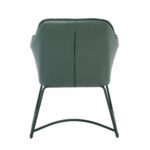 POLLY Πολυθρόνα Μέταλλο Βαφή Μαύρο, Ύφασμα Suede Olive Green - Image 4