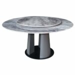 LAZY SUSAN Τραπέζι με κεντρική Περιστρεφόμενη επιφάνεια, Βάση Μέταλλο-Επιφάνεια Μάρμαρο - Image 2