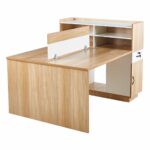 WORKSTATION Γραφείο - Σταθμός Εργασίας 2 Θέσεων, Melamine Απόχρωση Sonoma-Άσπρο - Image 2
