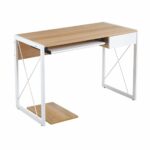 UNIT Γραφείο Η/Υ, Μέταλλο Βαφή Άσπρο, Melamine Απόχρωση Sonoma - Image 2