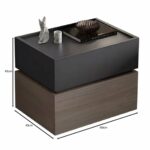 VANITY Κομοδίνο 2 Συρτάρια Αποχρώσεων Sonoma Oak & Grey, με Αποσπώμενα χρωματικά Μέρη - Image 3