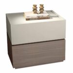 VANITY Κομοδίνο 2 Συρτάρια Αποχρώσεων Sonoma Oak & Cream, με Αποσπώμενα χρωματικά Μέρη - Image 2