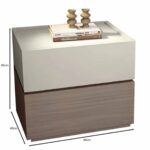 VANITY Κομοδίνο 2 Συρτάρια Αποχρώσεων Sonoma Oak & Cream, με Αποσπώμενα χρωματικά Μέρη - Image 3