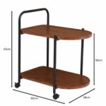TROLLEY - Βοηθητικό Τραπεζάκι Μέταλλο Βαφή Μαύρο, MDF with PVC Απόχρωση Καρυδί - Image 4