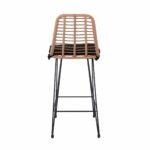 SALSA Σκαμπό BAR-Pro με Πλάτη, Μέταλλο Βαφή Μαύρο - Wicker Φυσικό, με Μαξιλάρι Μαύρο - Image 4