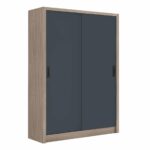 VANITY Ντουλάπα Δίφυλλη - Συρόμενη, Αποχρώσεων Sonoma Oak & Grey - Image 2