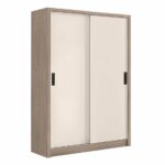 VANITY Ντουλάπα Δίφυλλη - Συρόμενη, Αποχρώσεων Sonoma Oak & Cream - Image 2