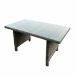 ARIZONA Τραπέζι Dining Βεράντας - Κήπου ALU, Wicker Grey Brown, Γυαλί Tempered 5mm - Image 2